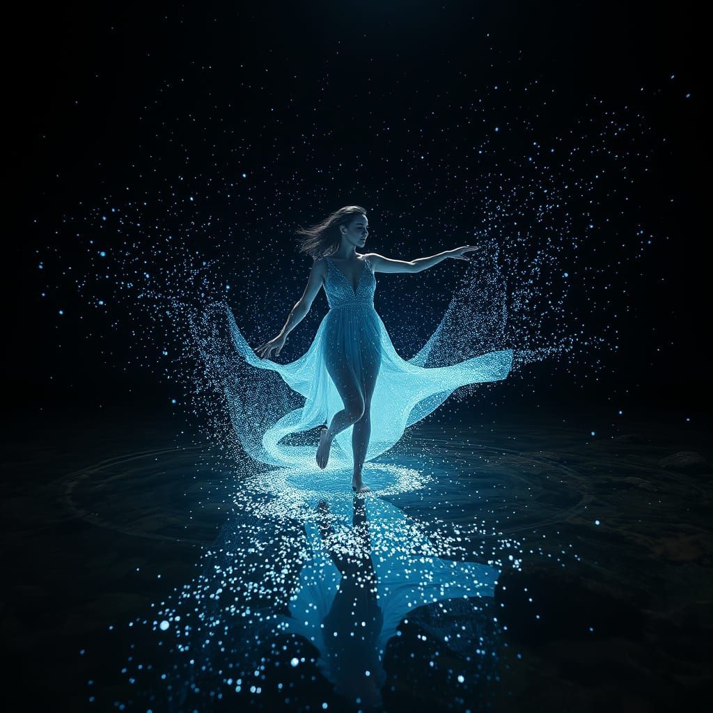Ethereal Hologram Dances in Crystal Creek