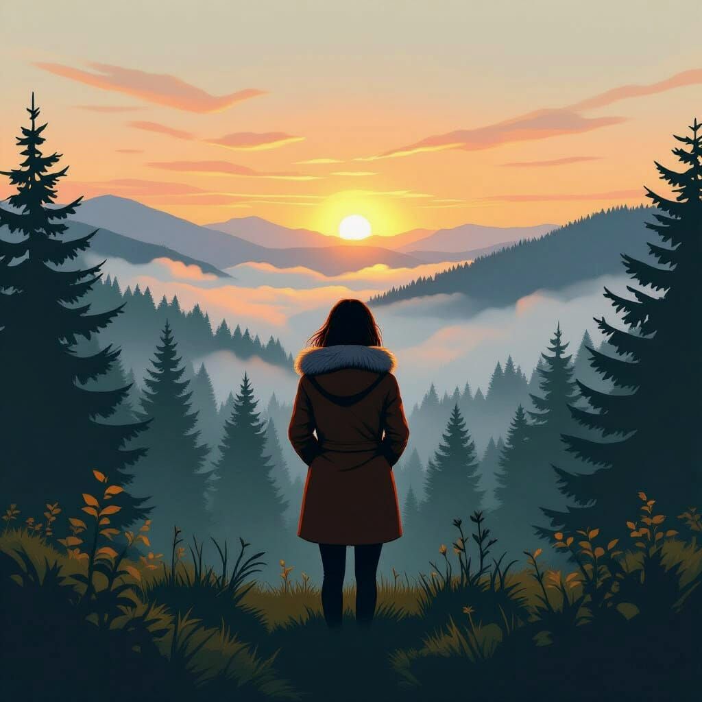 Laurentian Sunrise with Distant Fog