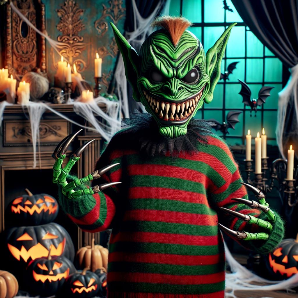 Horror Villain in Haunted Victorian Mansion