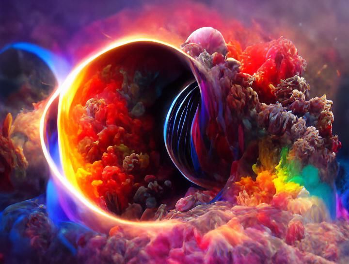 Black Hole Event Horizon in Hyperrealistic Digital Art