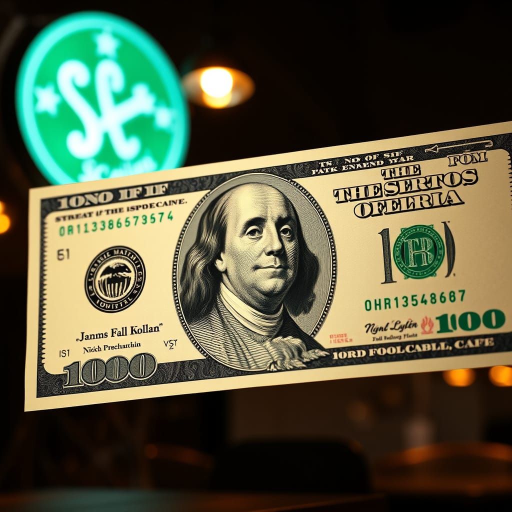 NightCafe Symbol on a $100 Bill