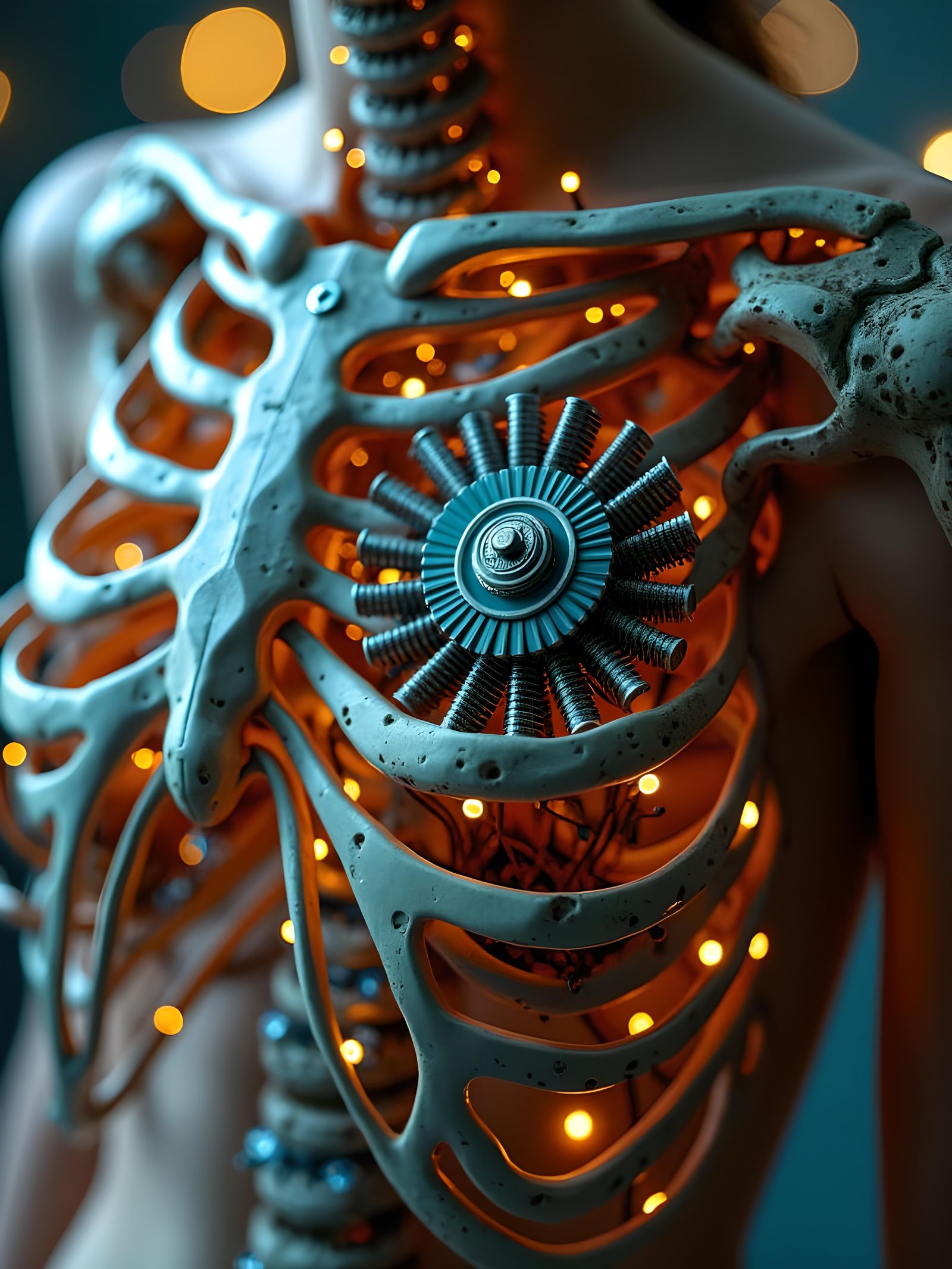 Steampunk Cyborg Anatomy: Gears and Wiring