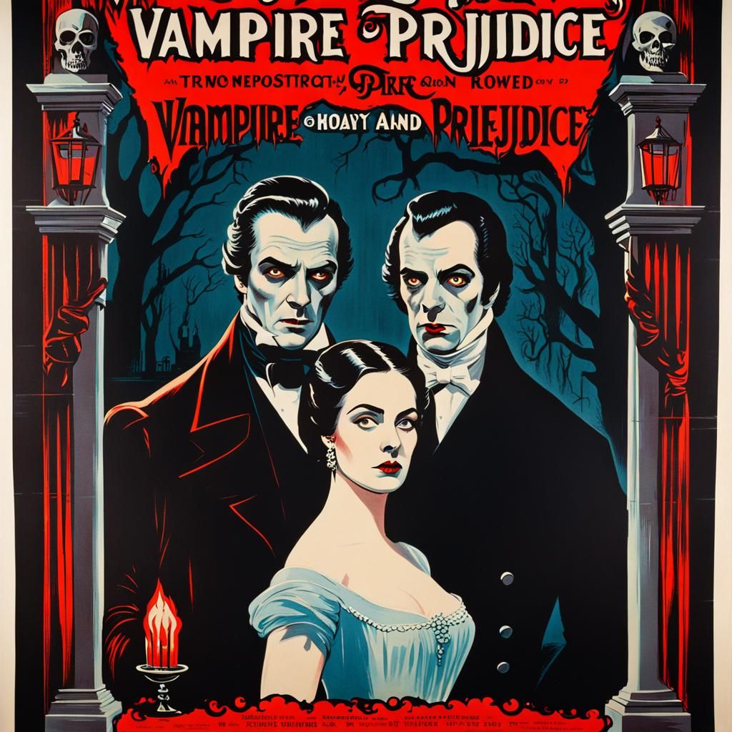 Vintage Horror Poster: Vampire Pride and Prejudice