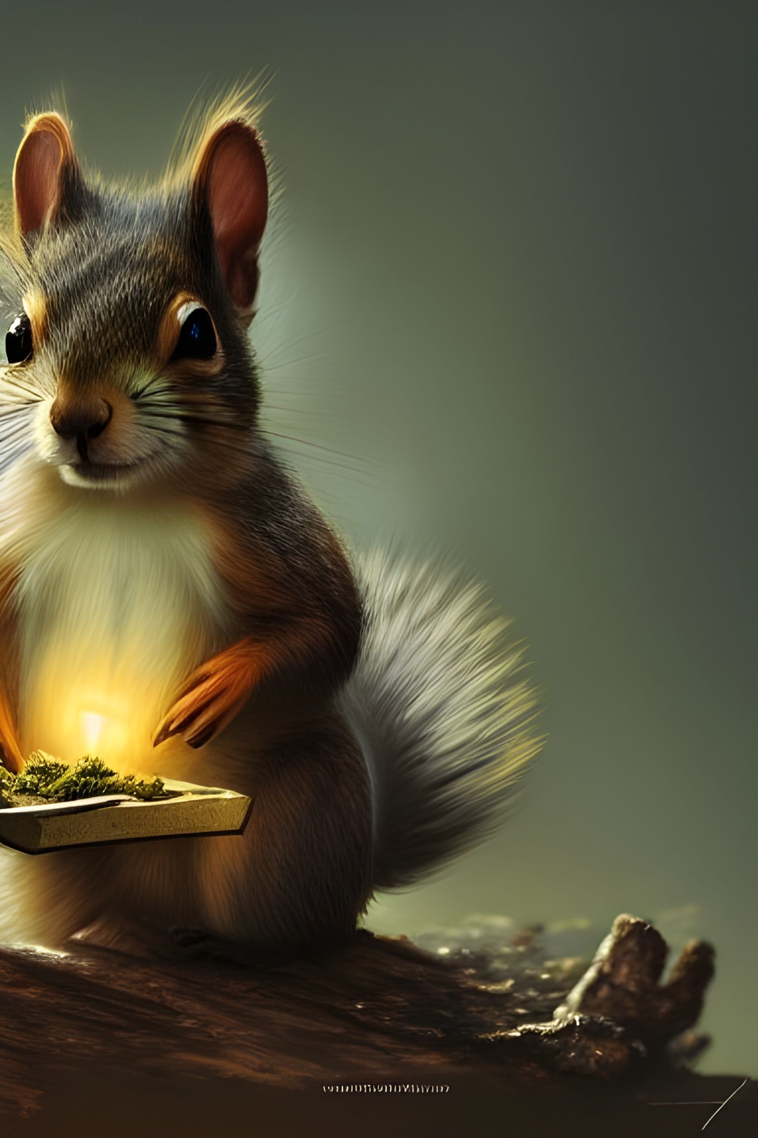 Photorealistic Squirrel with Cannabis Bud