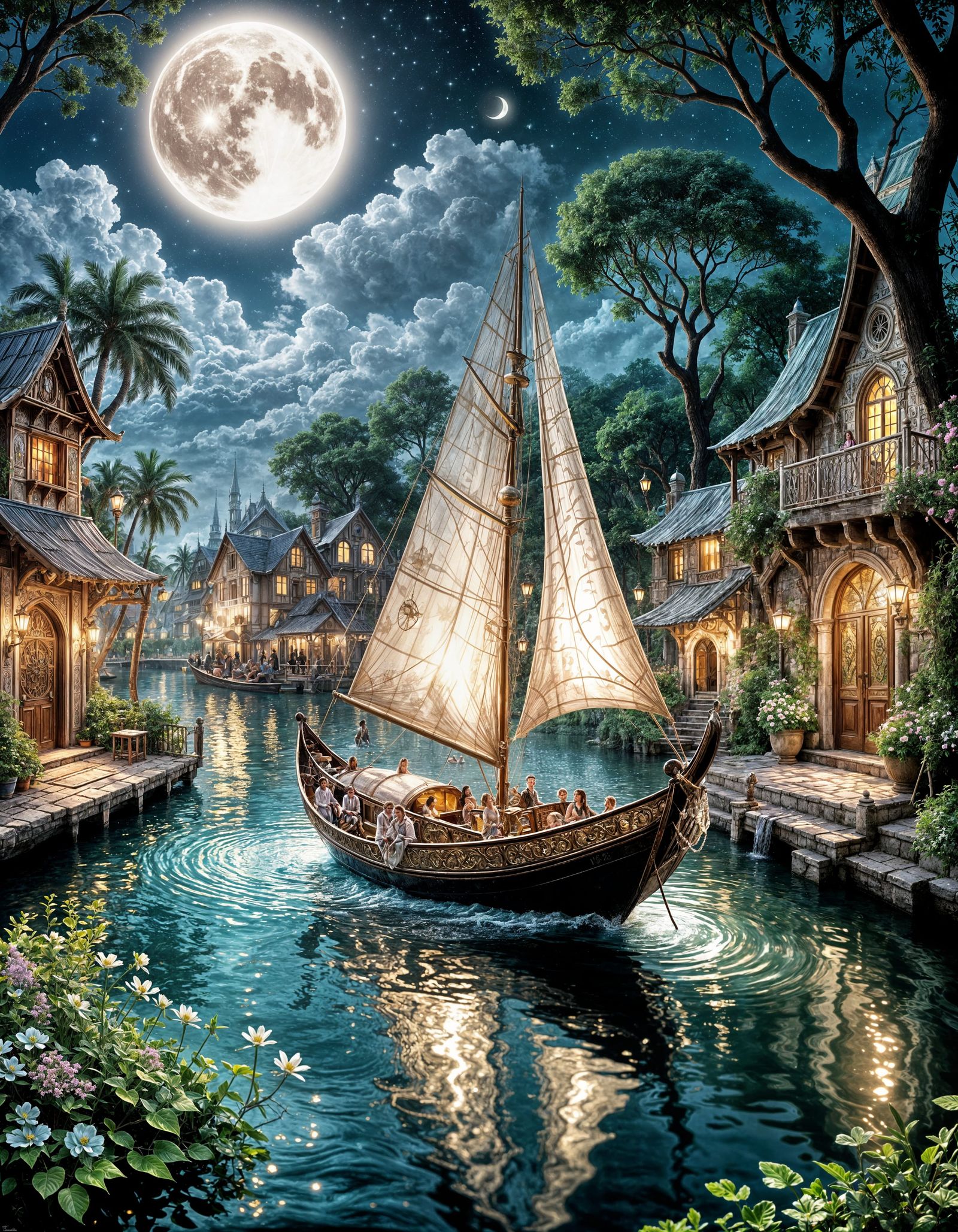 Whimsical Fantasy Utopia in Rococo Style