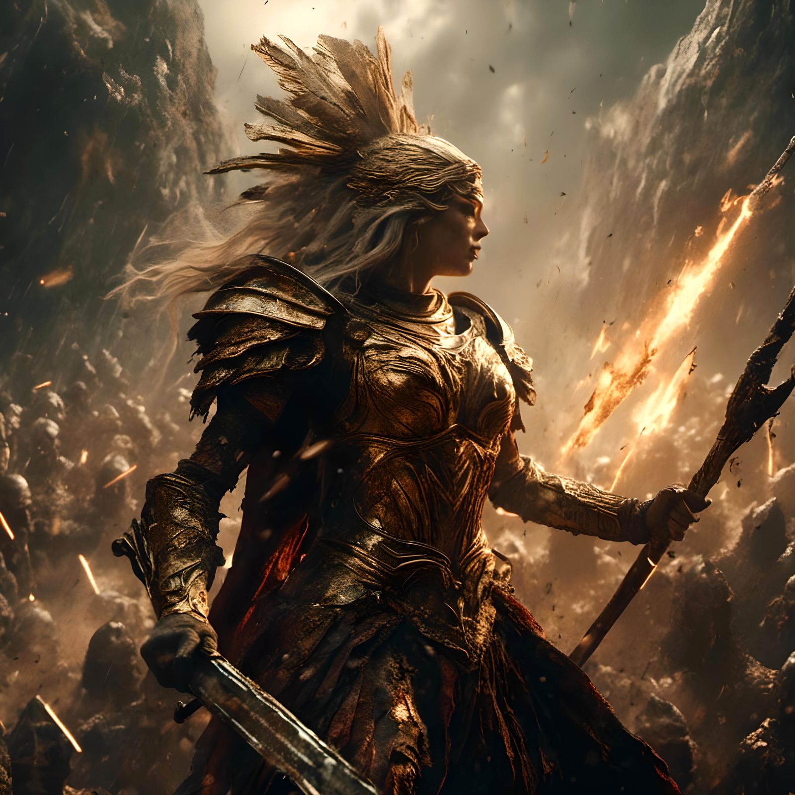 Athena, Goddess of Wisdom, in Epic Battle