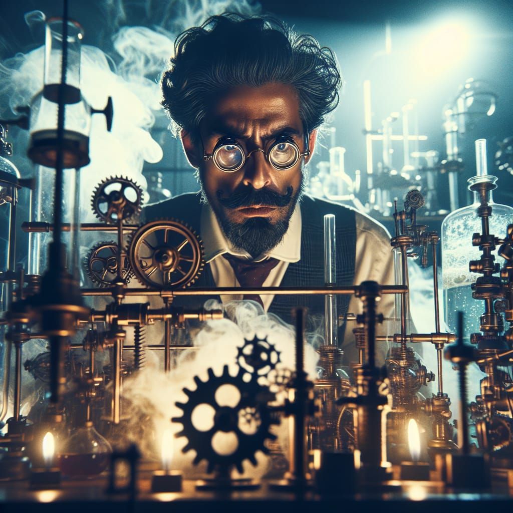 Hispanic Mad Scientist's Epic Cinematic Lab Scene