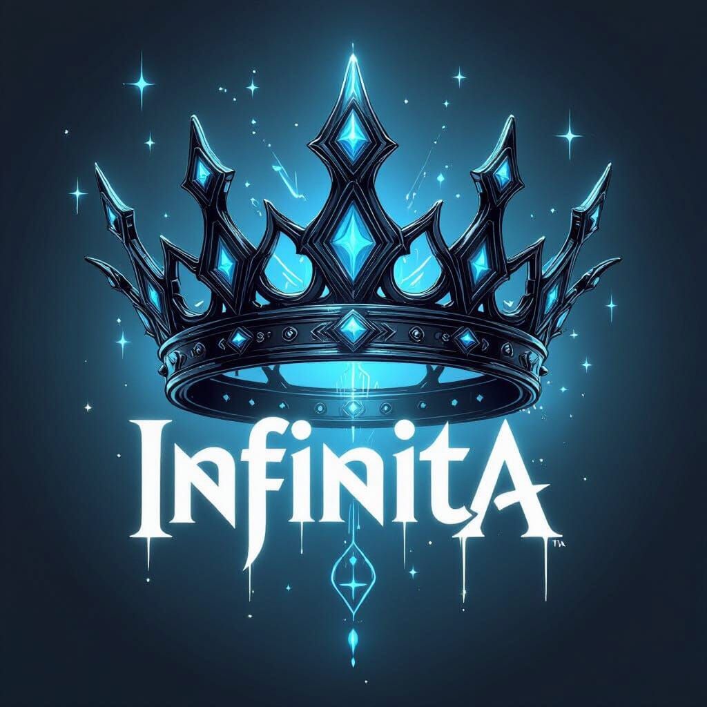 InfinitA Logo: Minimalist Crown with DNA, Concept Art