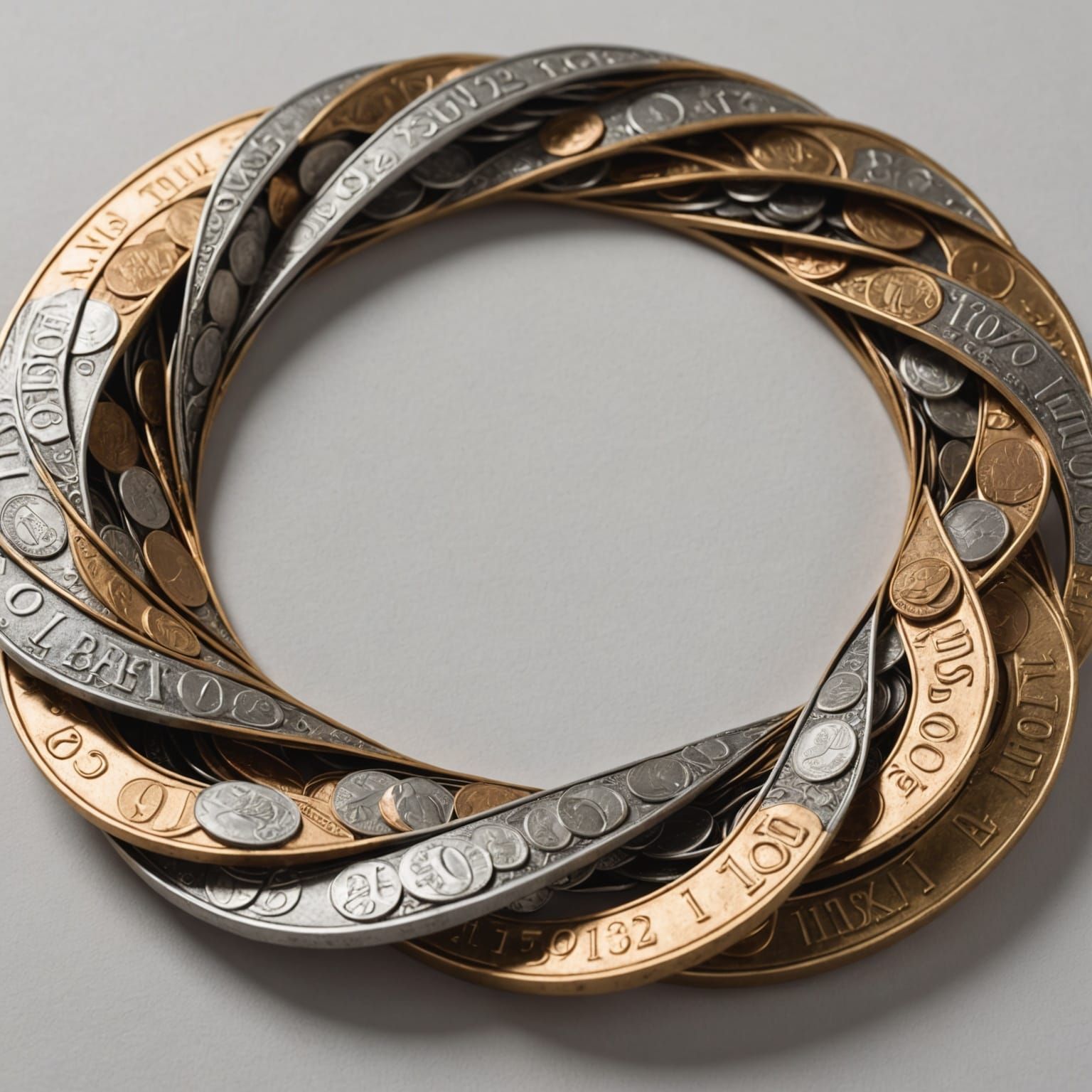 Möbius Strip Made of World Coins