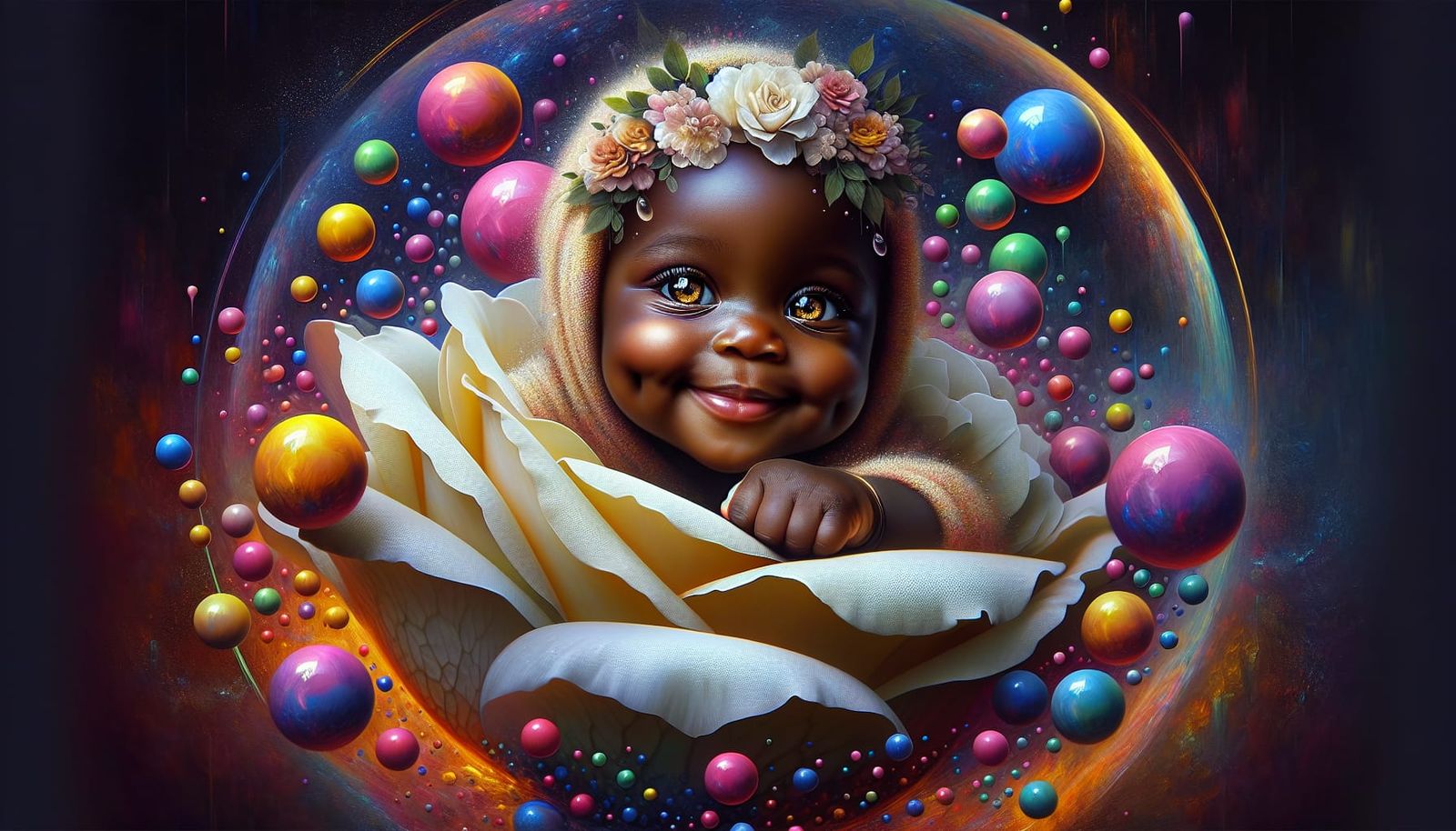 Crystal Orbs and Baby Girl in Lyrical Abstraction