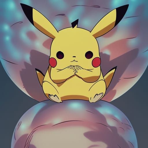Pikachu Sleeping: Studio Ghibli Anime Visual