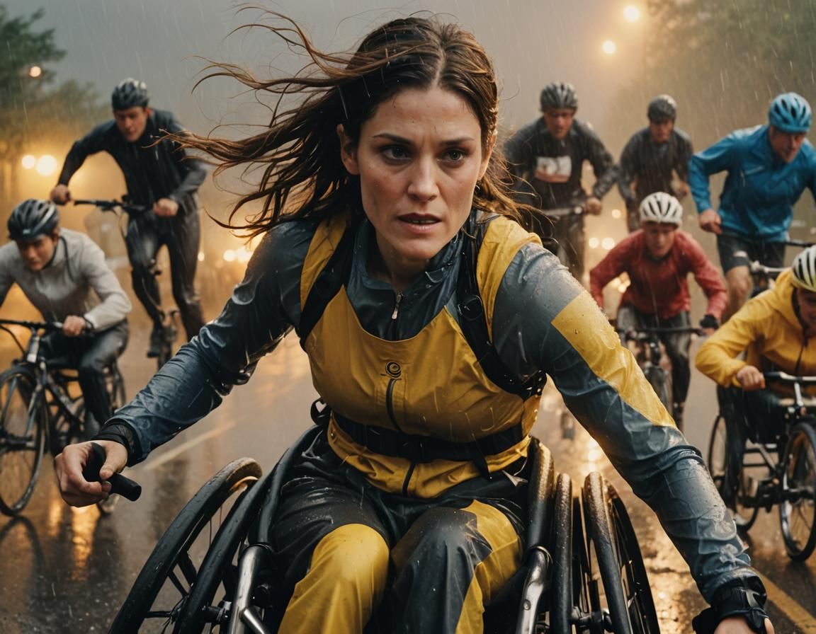 Morgan Webb Races Marathon in the Rain: Film Still