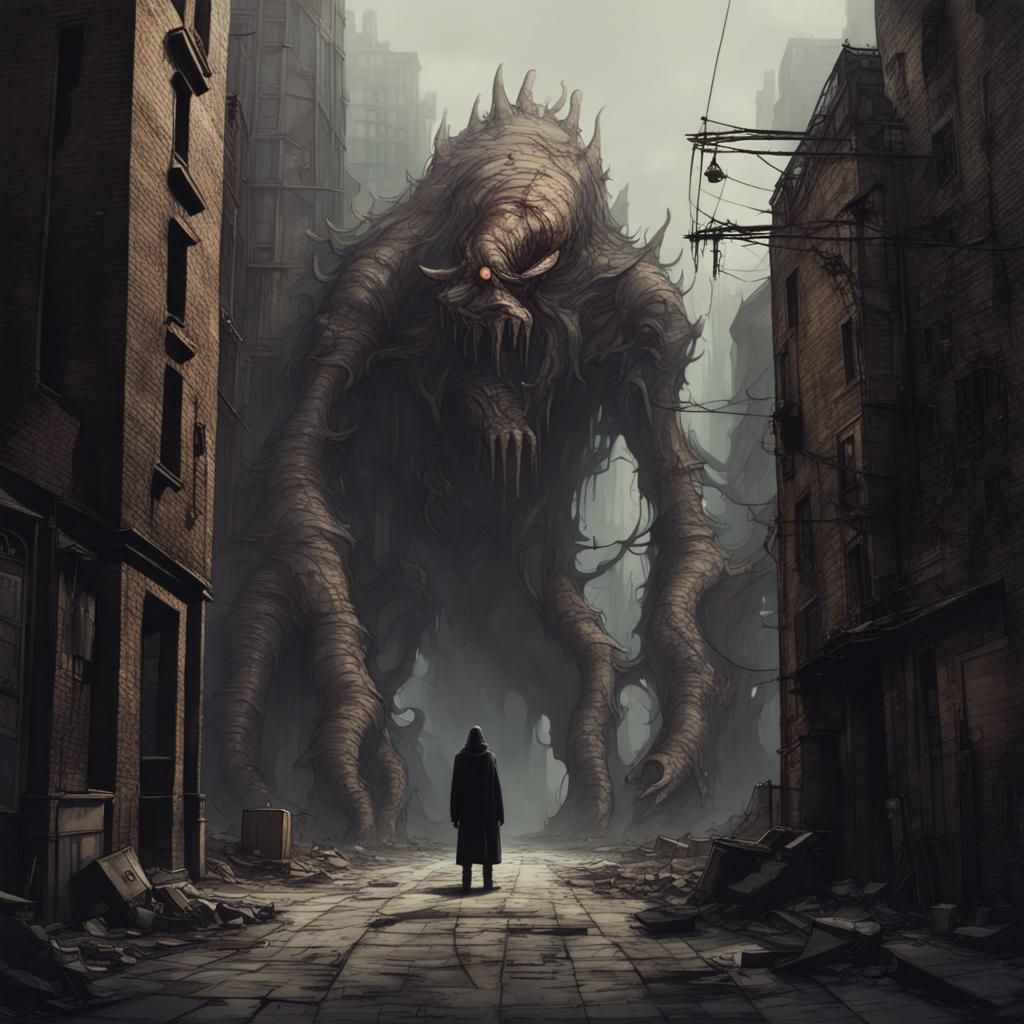 Unique Monster in a Strange City Alley