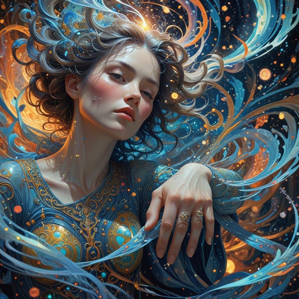 Enchanted Sorceress Weaves Celestial Magic