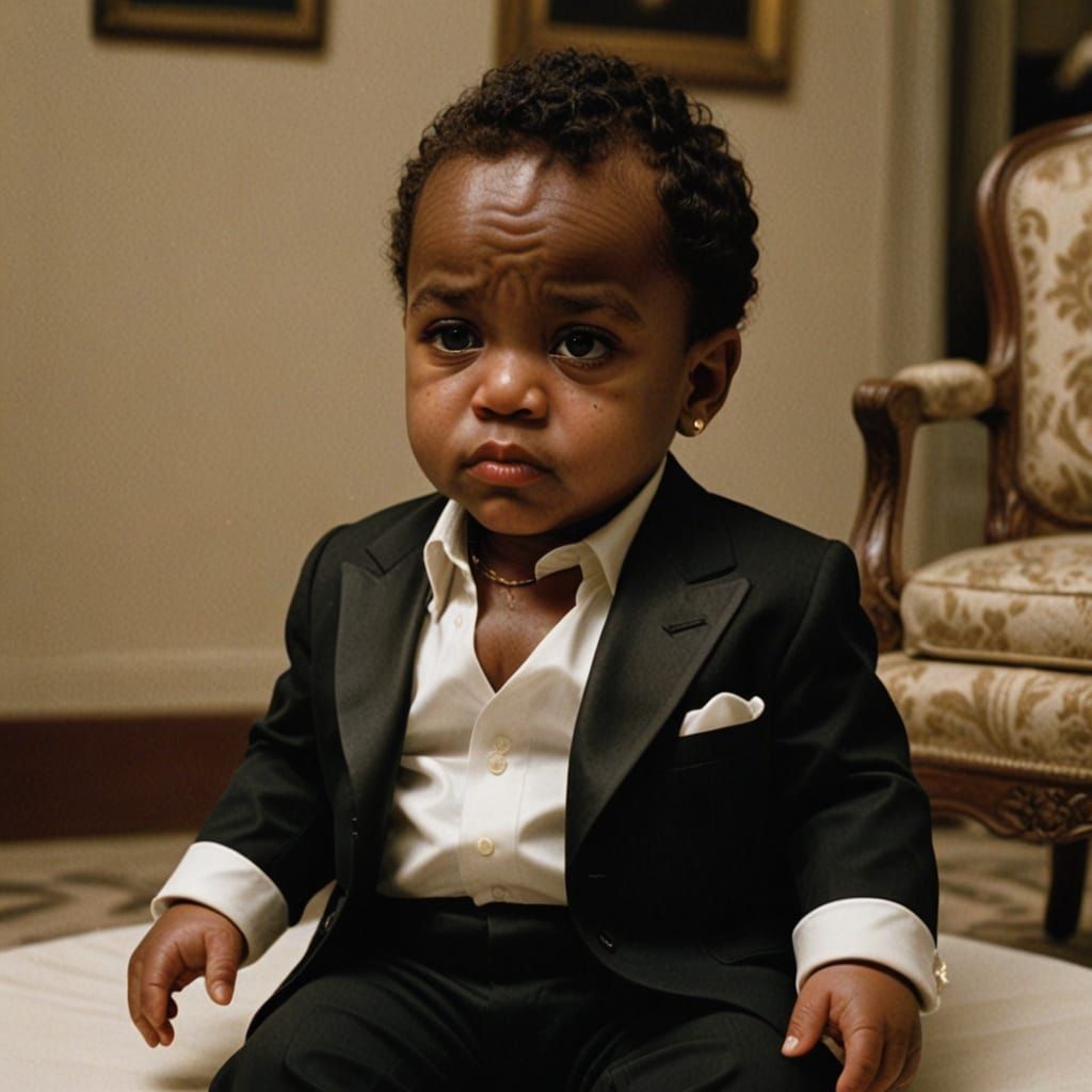 Baby Gangster Caricature in Cartoon Style