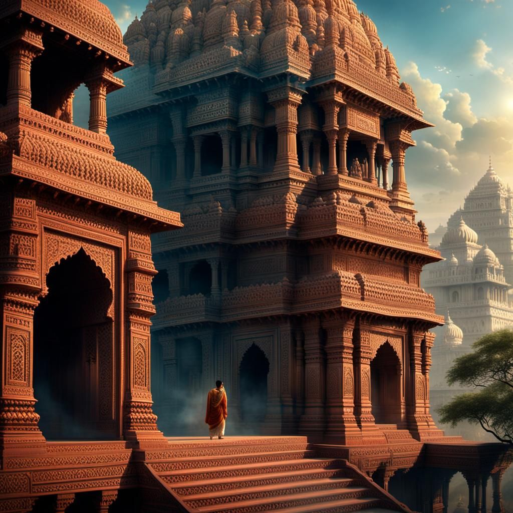 Love at First Sight in Ancient India: Digital Painting