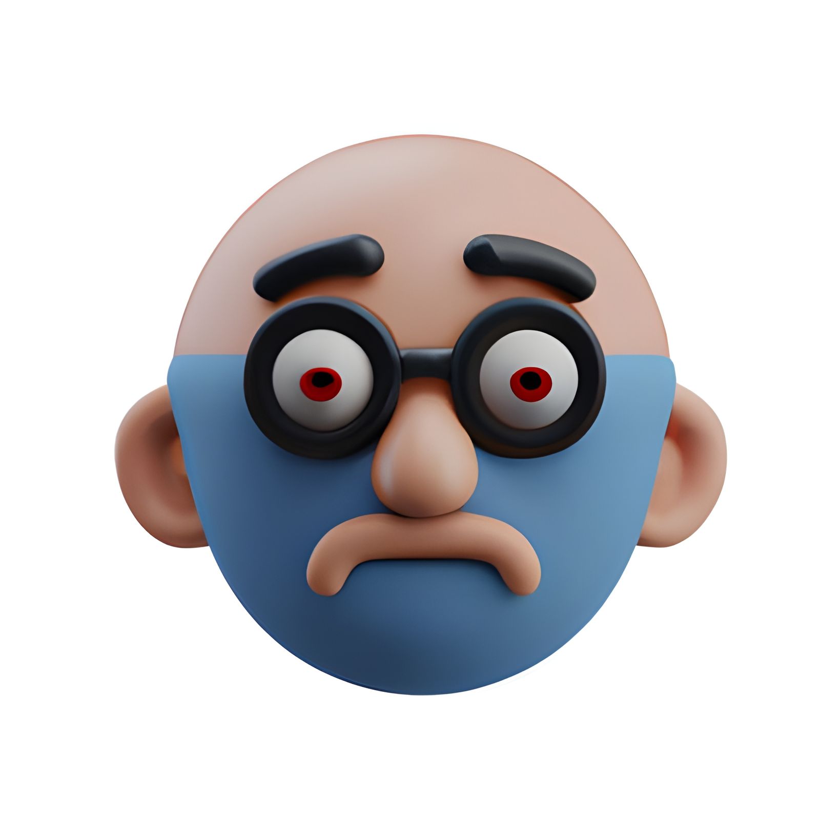 3D Render of an Old Man Emoji