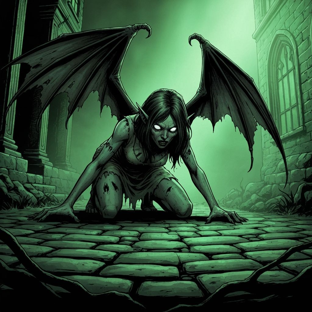 Menacing Ghoul in Gothic Comic Book Style