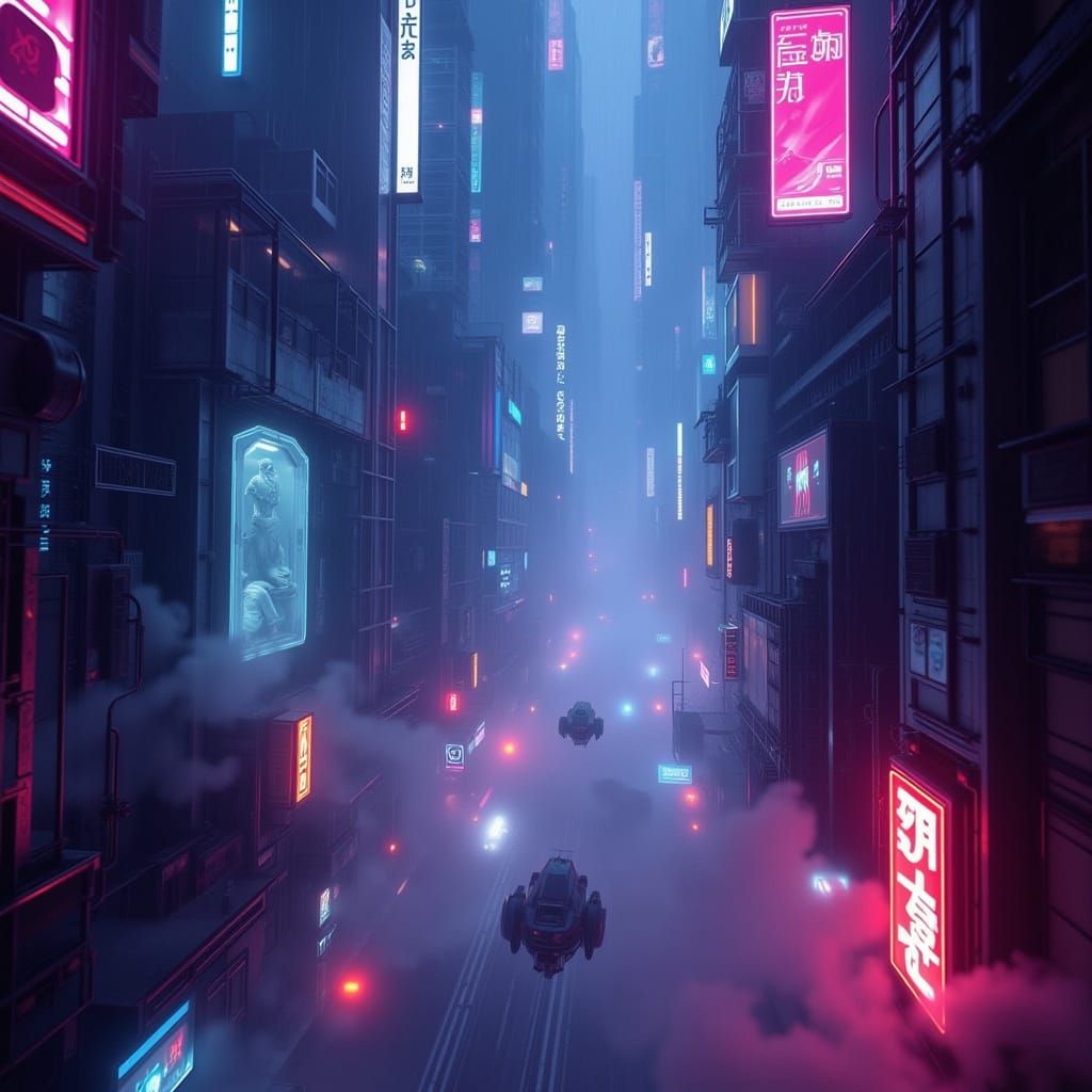 Cyberpunk Cityscape in Synthwave Style