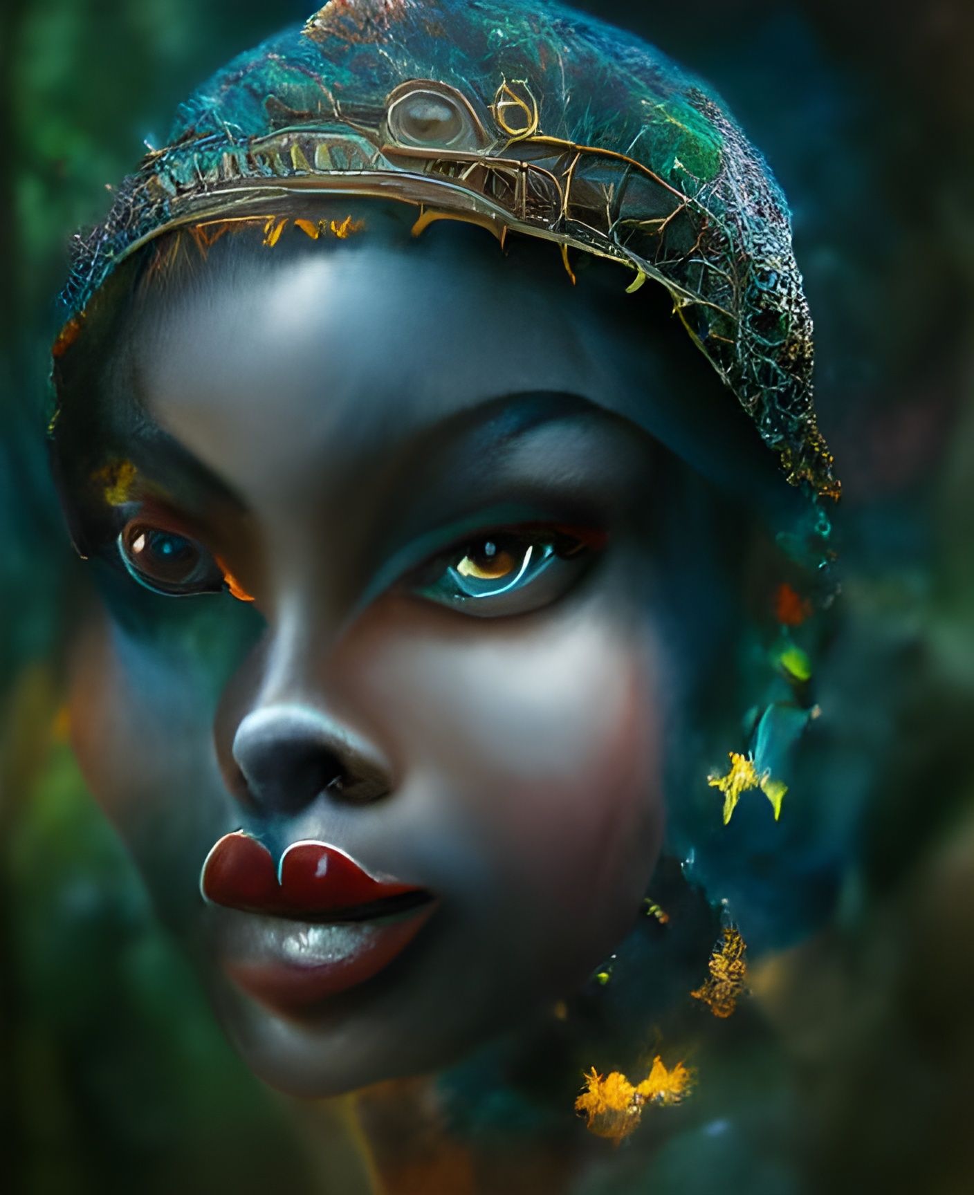 Mystical Black Magic Maiden Digital Painting