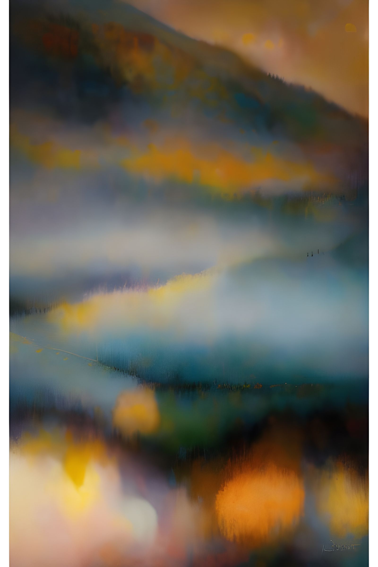 Golden Abstract Cycles: Detailed Matte Painting