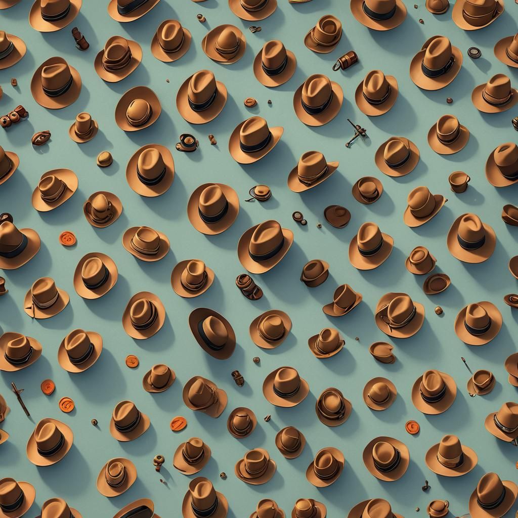 Leather Hat for Seven-Year-Old in Pixar Style