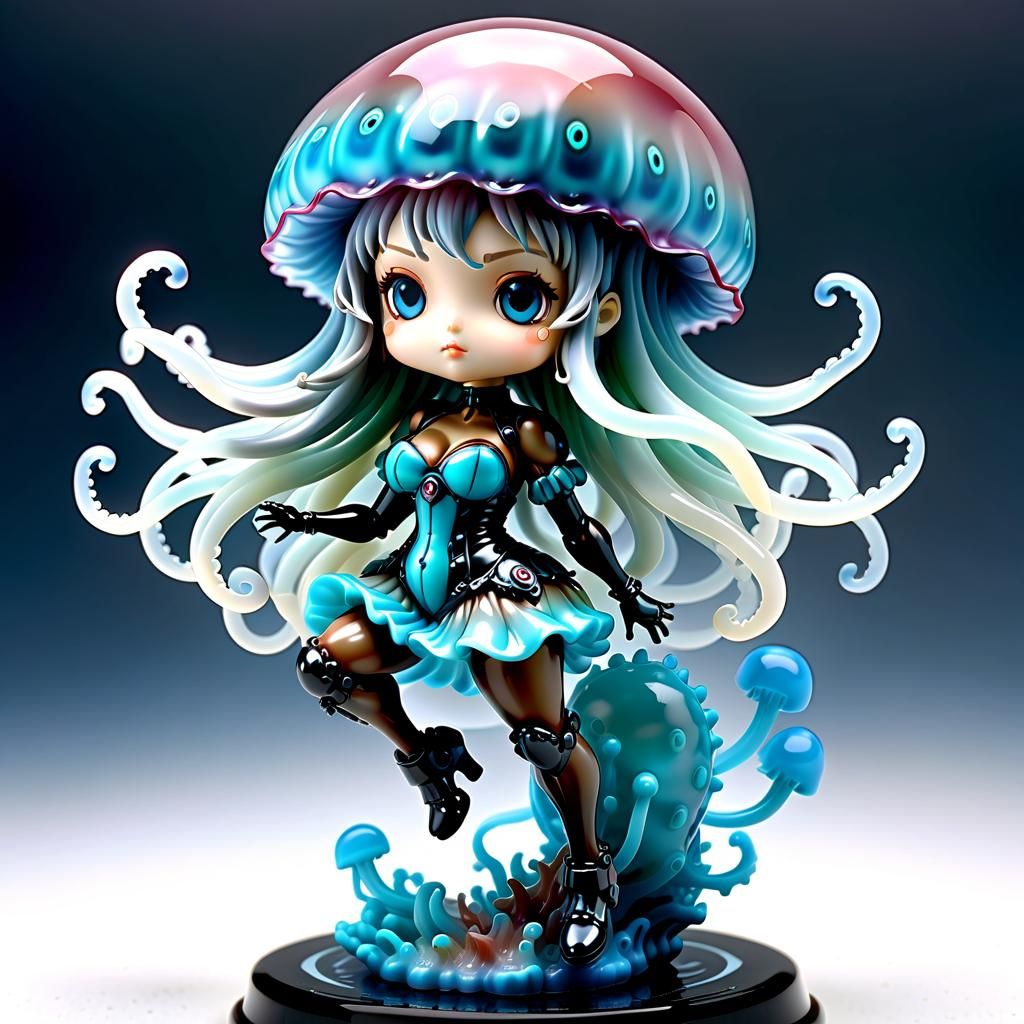 Biopunk Jellyfish Woman Bobblehead Figurine