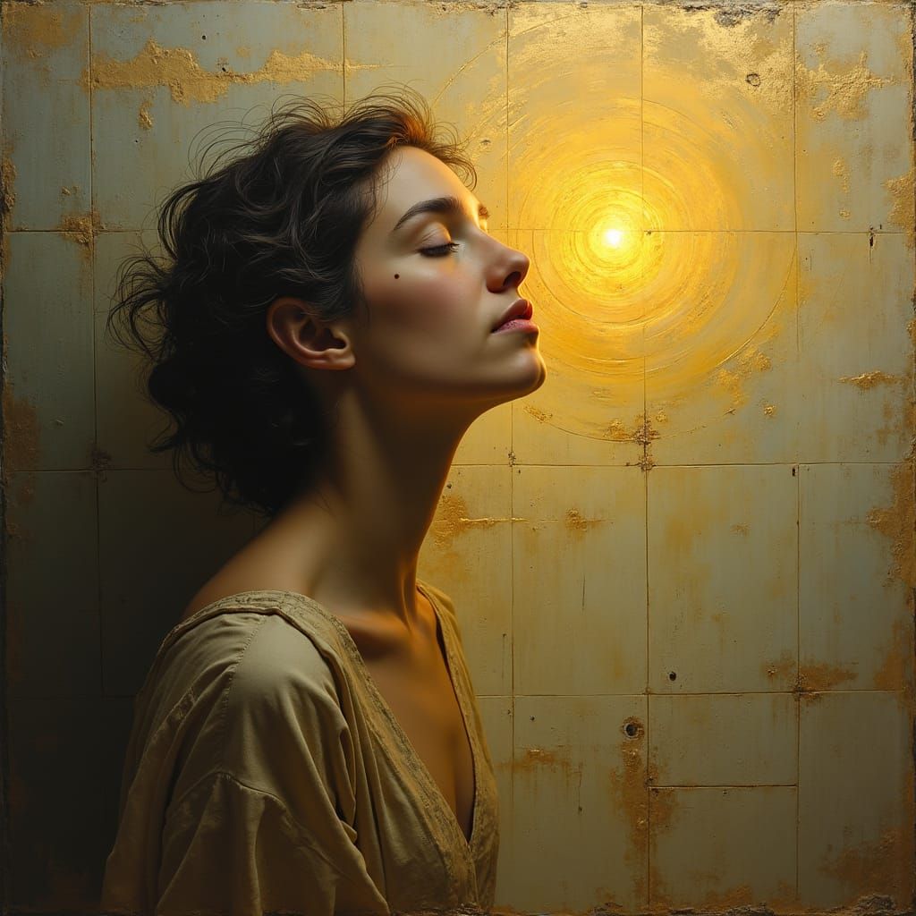 Desert Skin Figure Emanating Light: Matte Painting