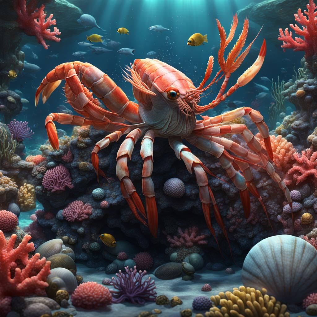 Underwater Coral Reef Scene in Detailed Digital Painting