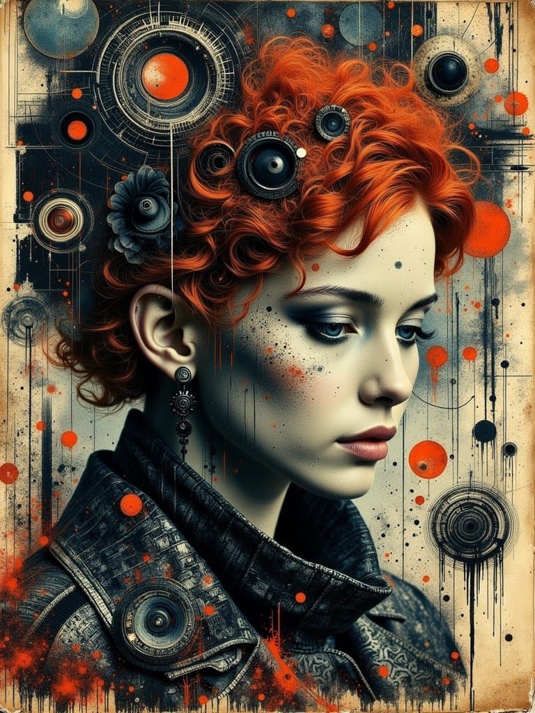 Gothic Abstract Portrait in Surreal Despaircore Style