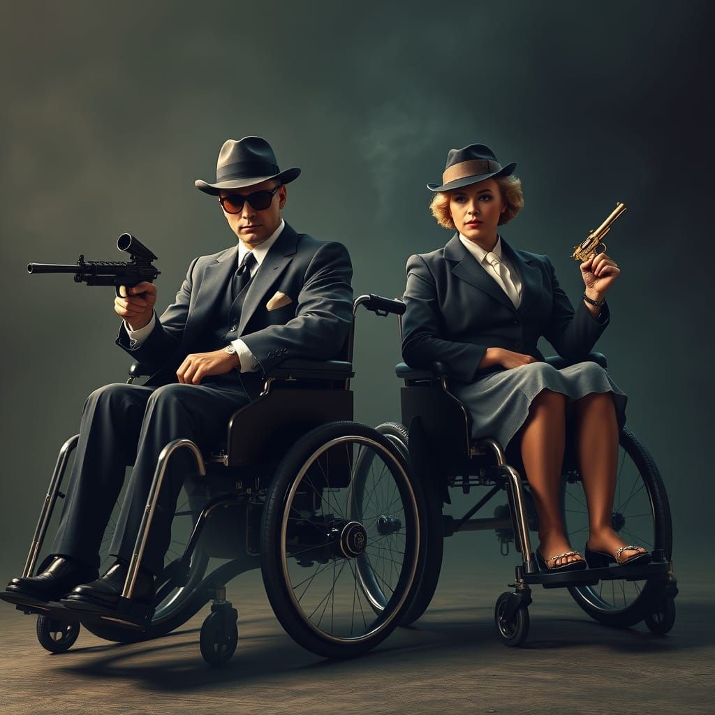 Rebellious Outlaws in Futuristic Wheelchairs