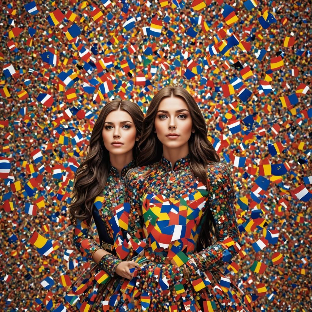 Vibrant Eurovision Scene in Hyperrealistic Style