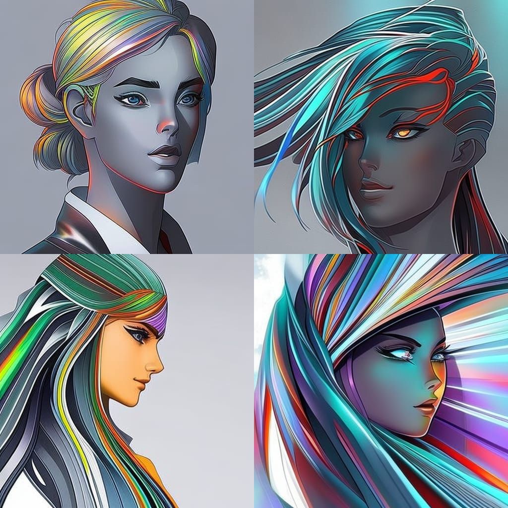 Cyberpunk Girl in Dramatic, Detailed Splash Art