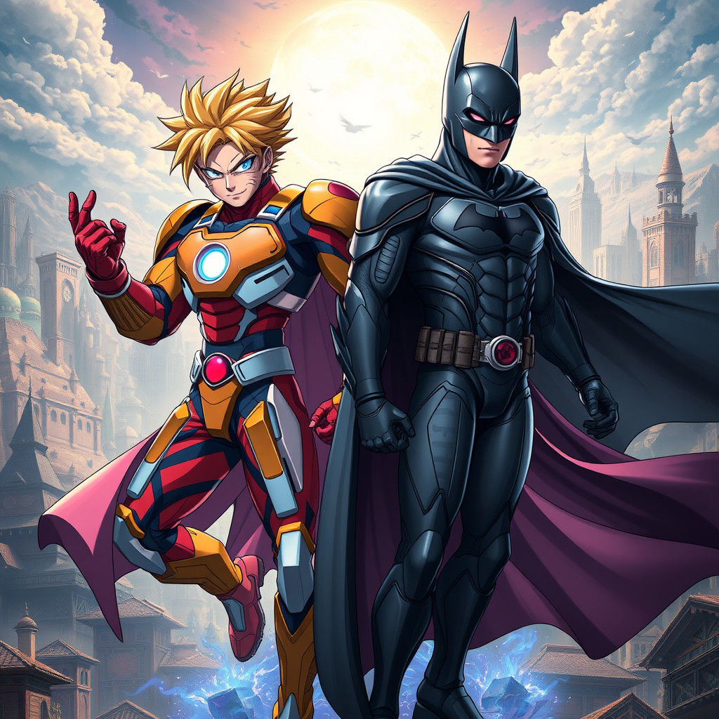 Anime Superhero Fusion in High-Tech Armor