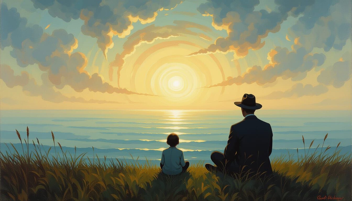 Metaphysical Surrealist Masterpiece Evoking Deep Heartfelt Q...