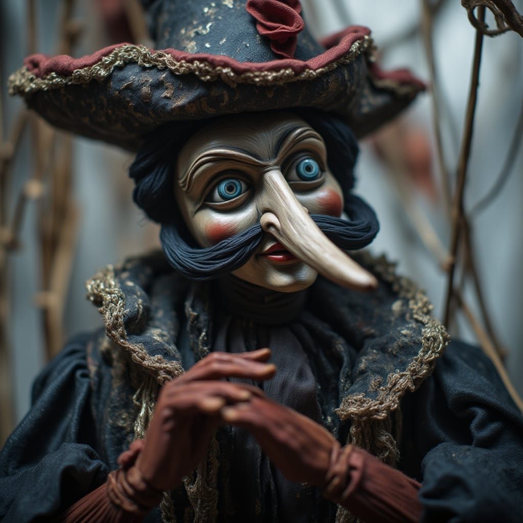 Porcelain Pirate Captain Sailing Through Storm