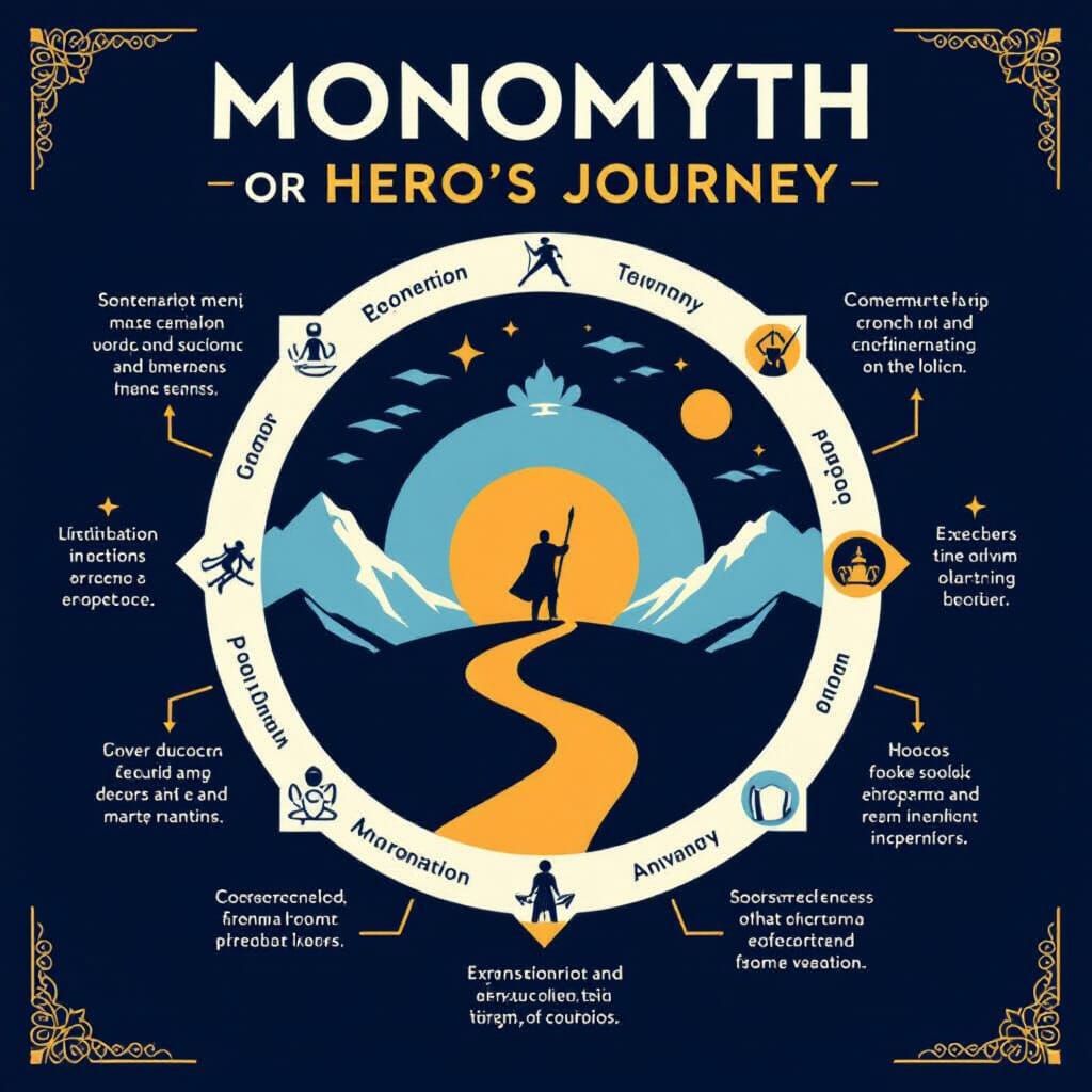 Monomyth Explained: Hero's Journey Infographic