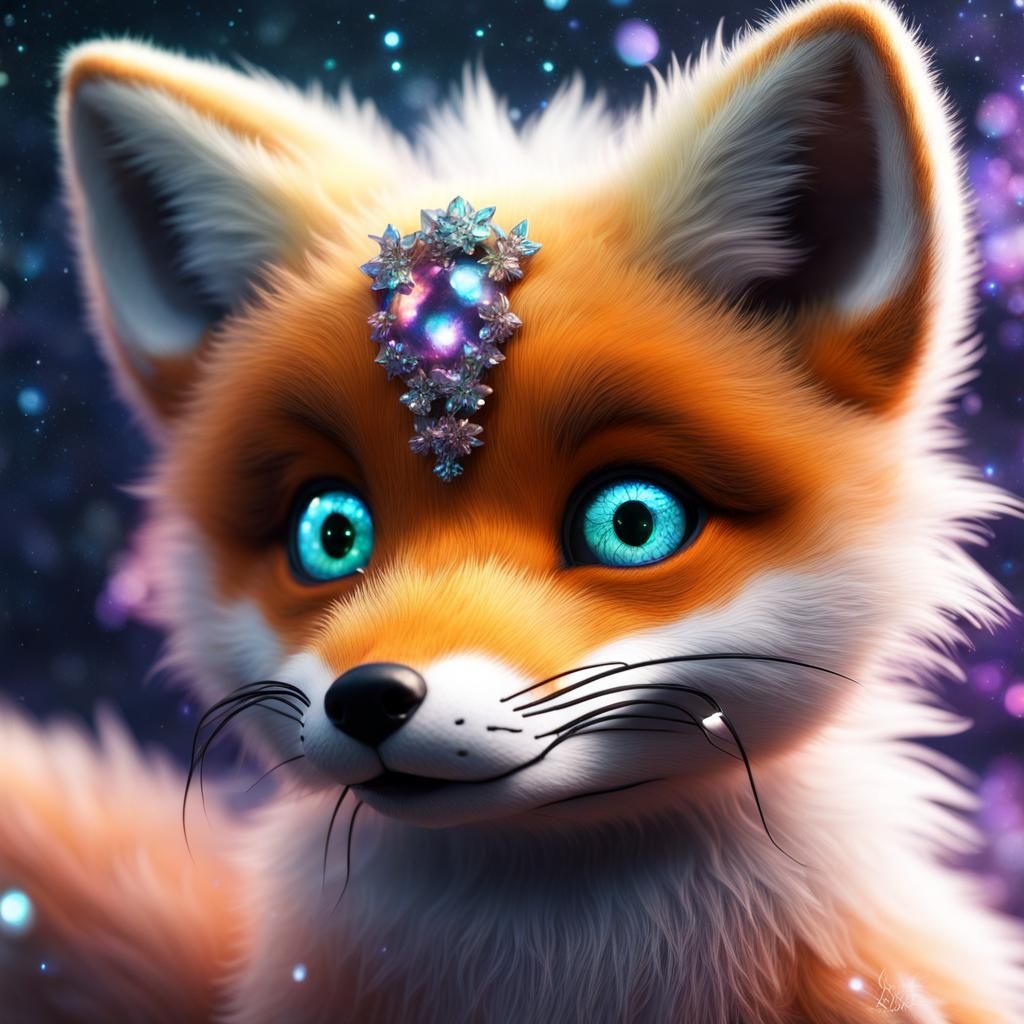 Iridescent Baby Fox: A Fantasycore Masterpiece