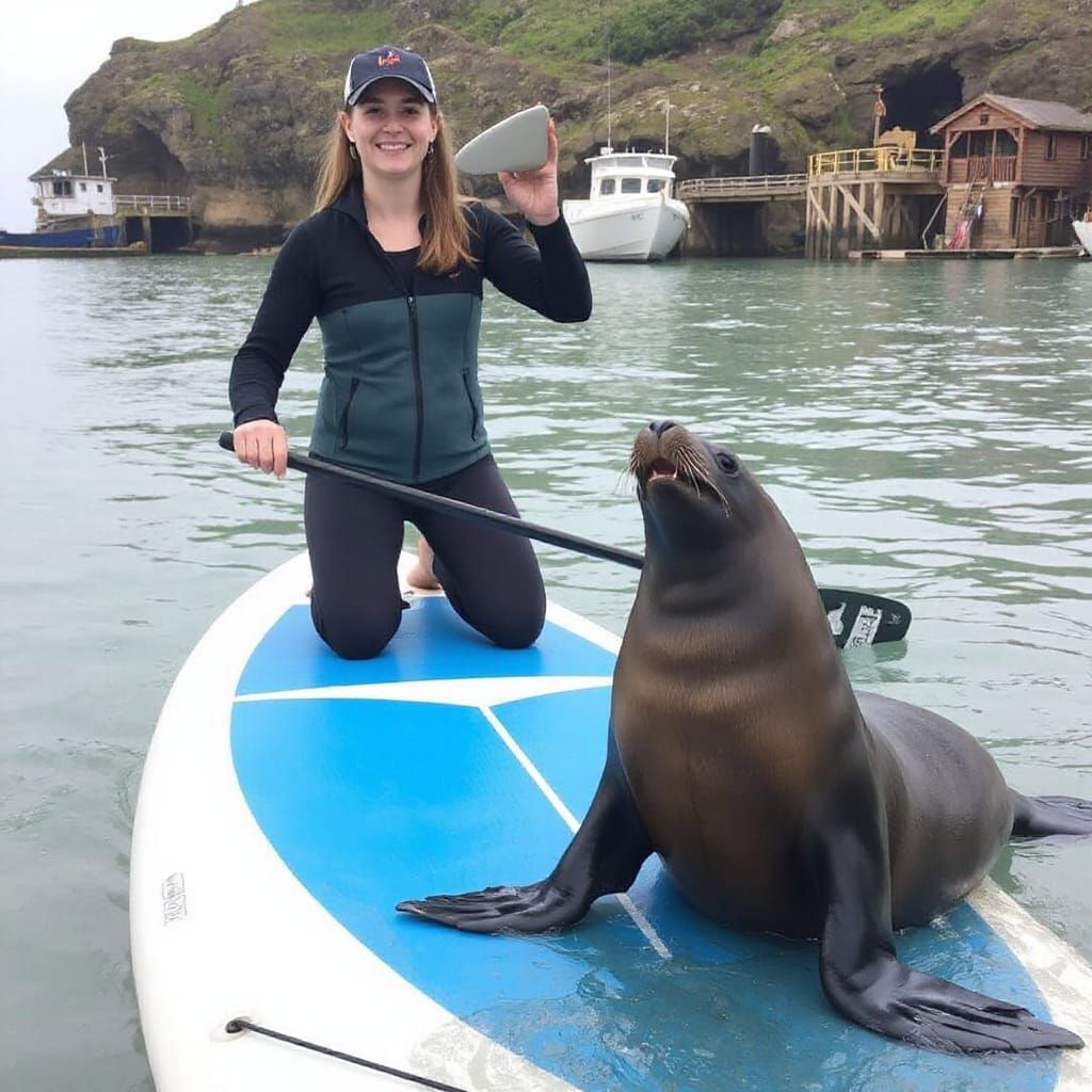 A paddleboarder "felt like a Disney princess" when a seal started playing with her off the North Sea coast.

Natalia Koc...