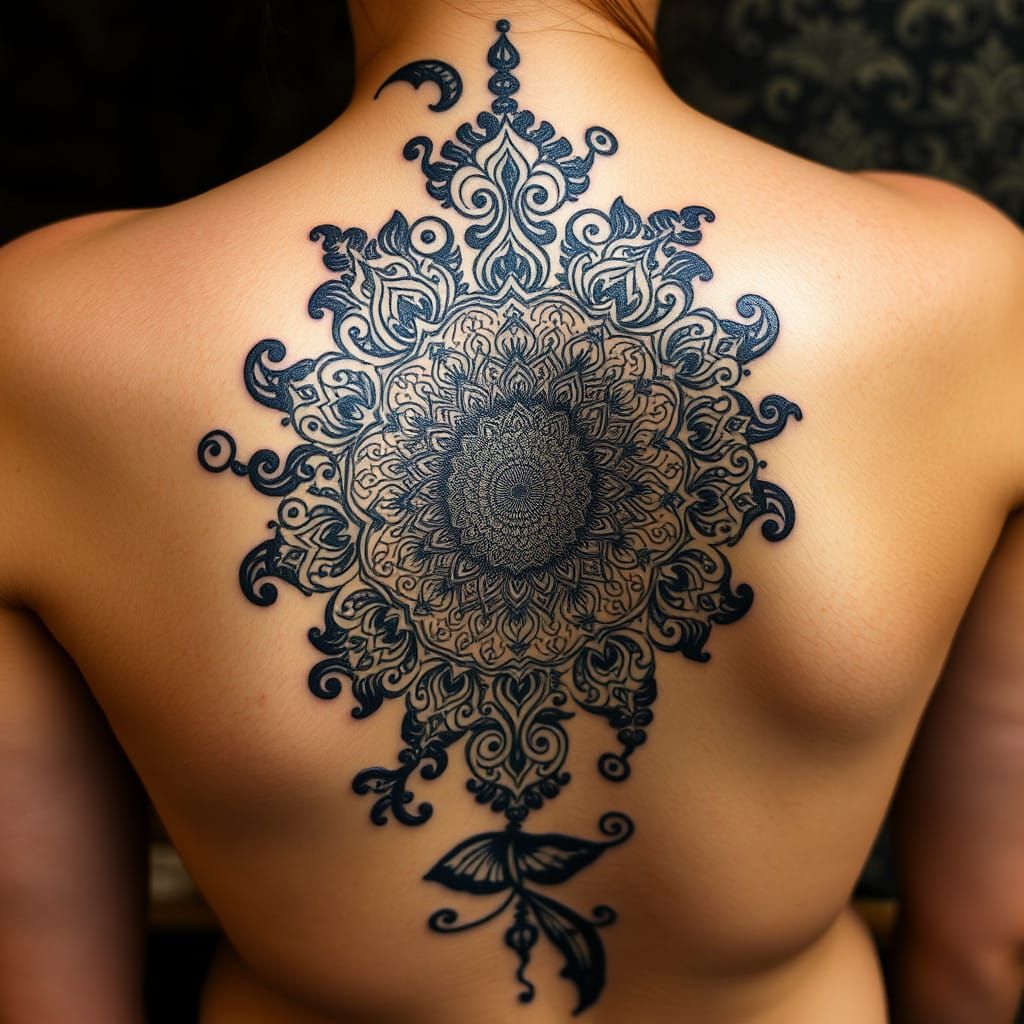 Vibrant Fractal Henna Patterns in Surreal Art