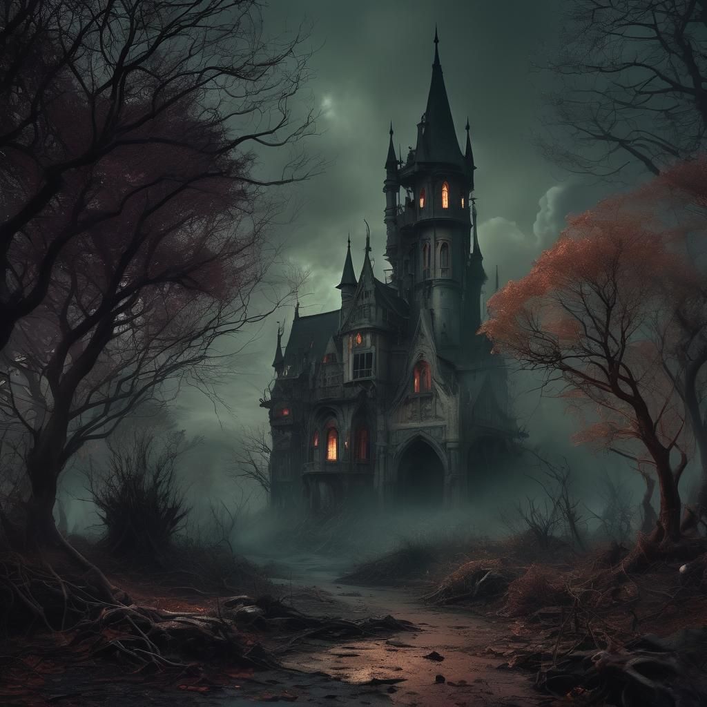 Ethereal Fantasy Horrorscape: AI Generated Art