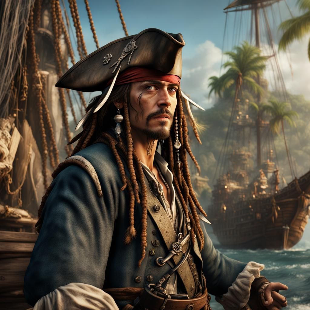 Young Jack Sparrow: Detailed Fantasy Concept Art