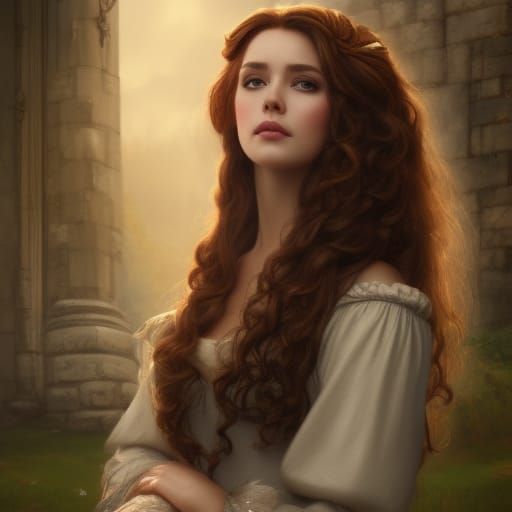 Fantasy Princess Portrait in Regencycore Style