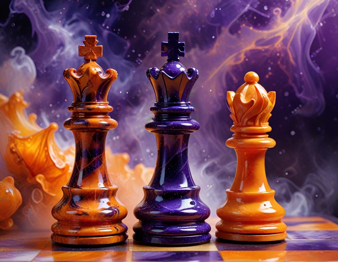 Elegant Chess Battle in Vibrant Renaissance Style