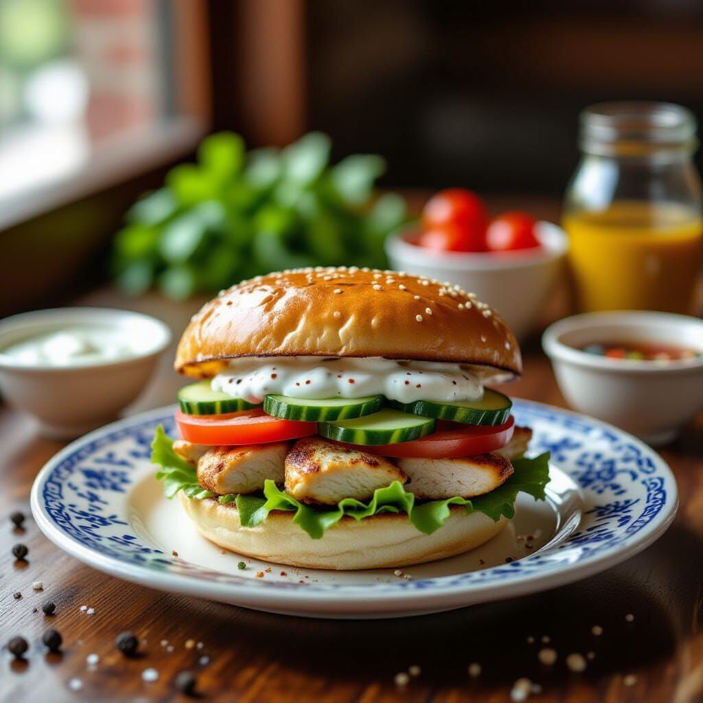 Gourmet Chicken Burger Still Life Photography