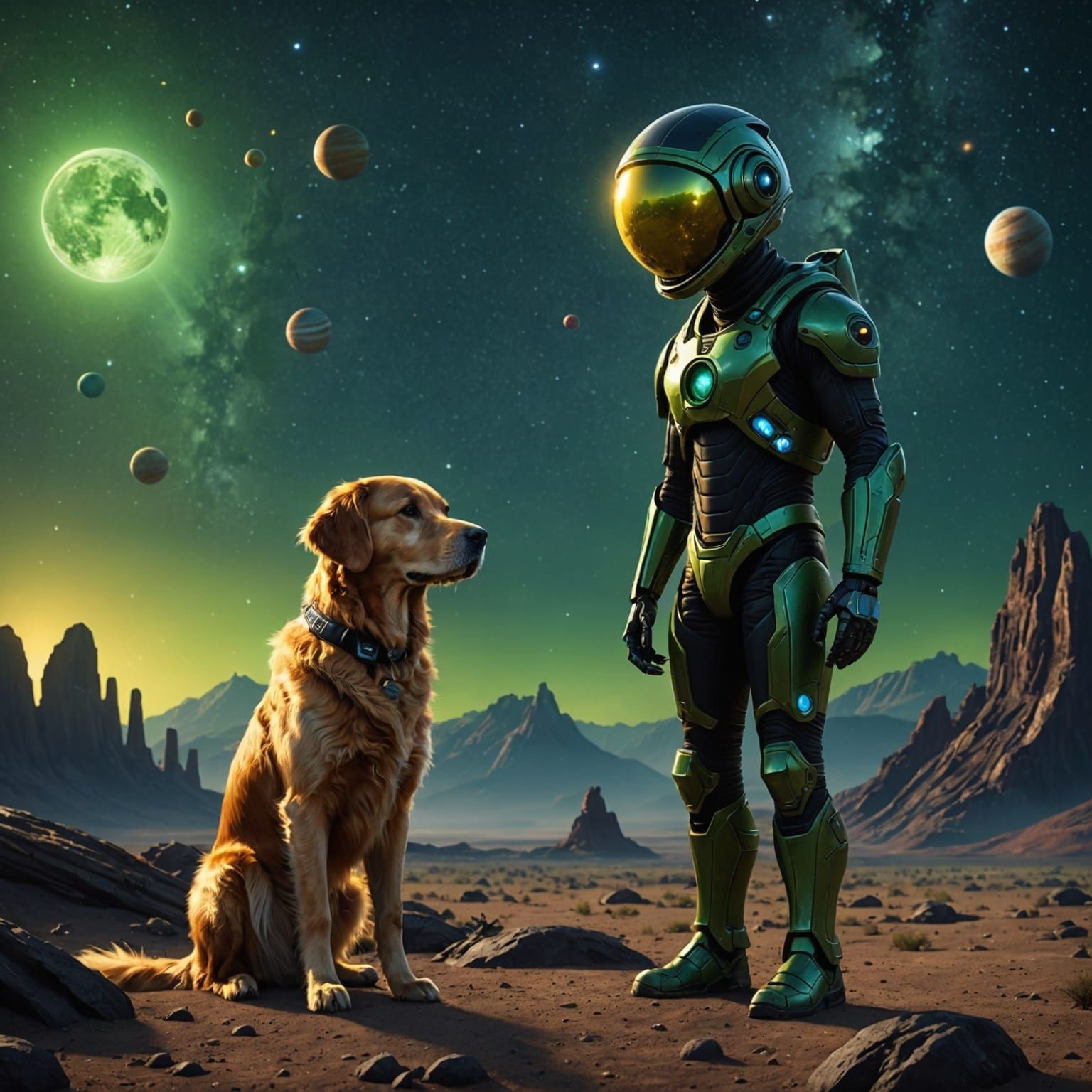 Alien Meets Dog on Earth: A Space Opera Scene