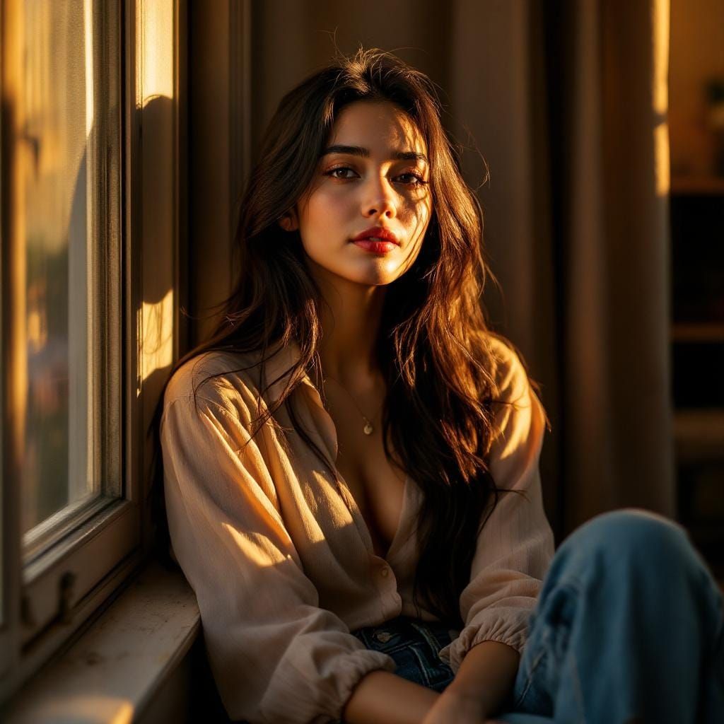 Serene Portrait of Southeast Asian Woman in Natural Light