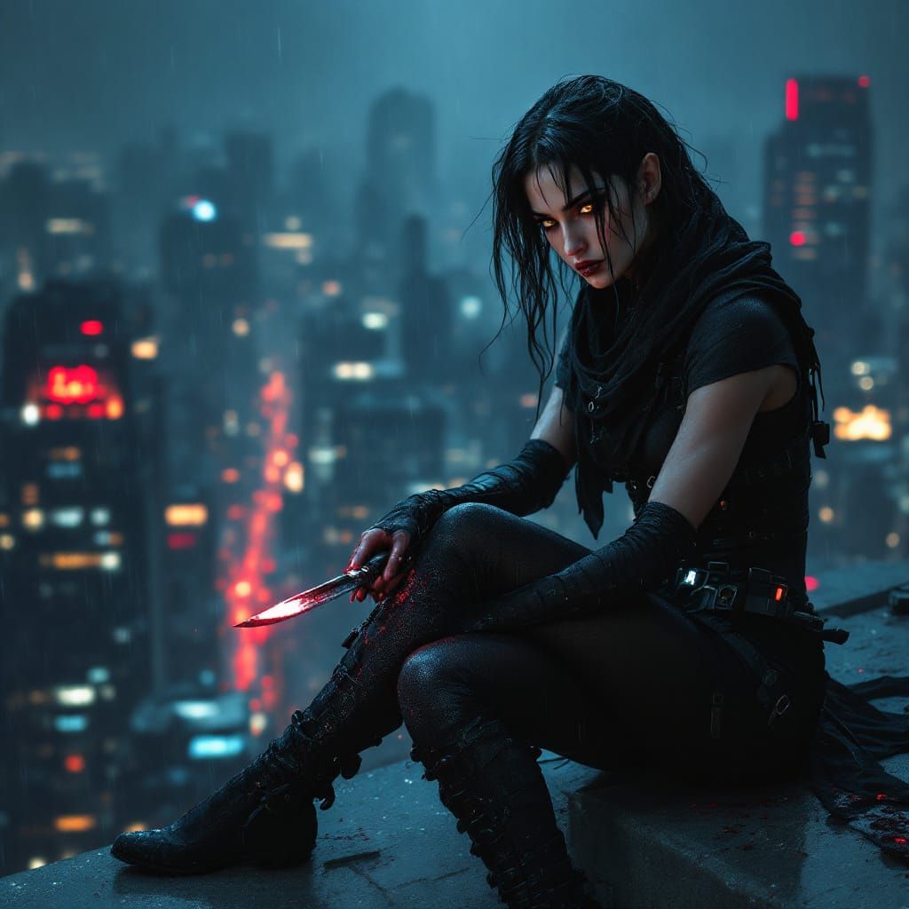 Vampire Assassin Casting Blood Magic Spell