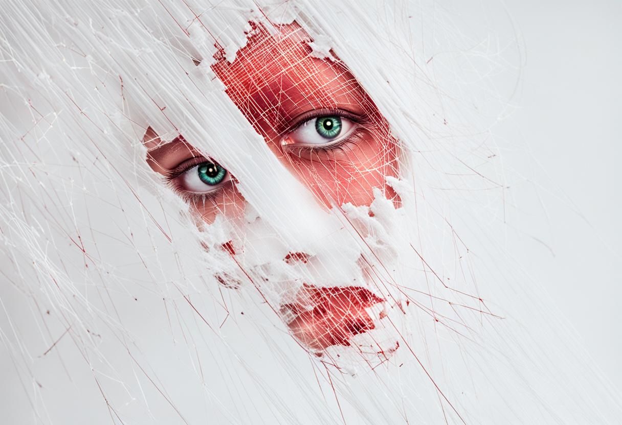 Dystopian Woman Awakens in Electric Laser Dream