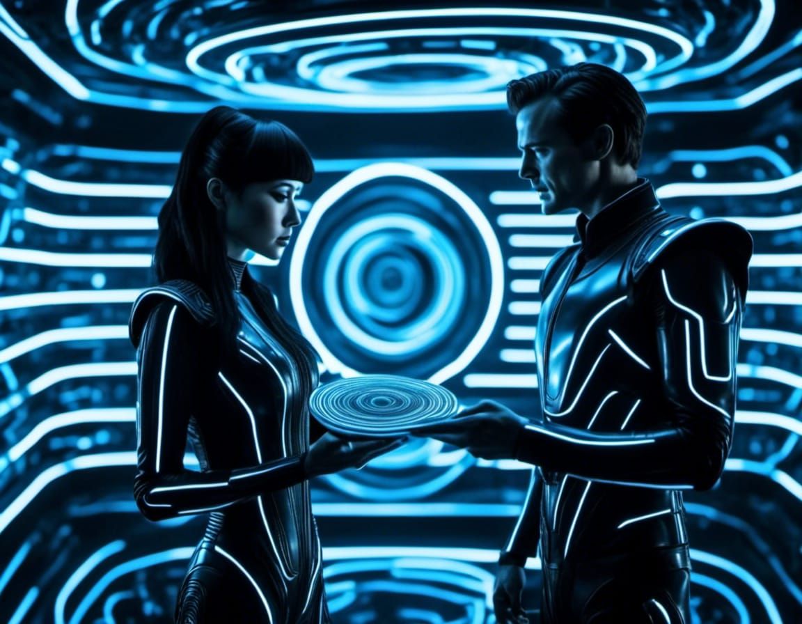 Tron Characters Play Deadly Discs in Cyberpunk Style